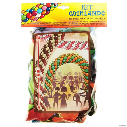 guirlande de 150 ballons latex 25cm assortis