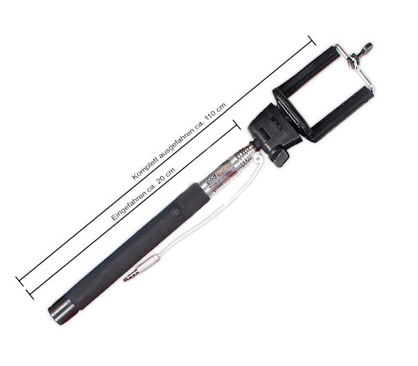 selfie stick télescopique 1m10 avec liaison jack