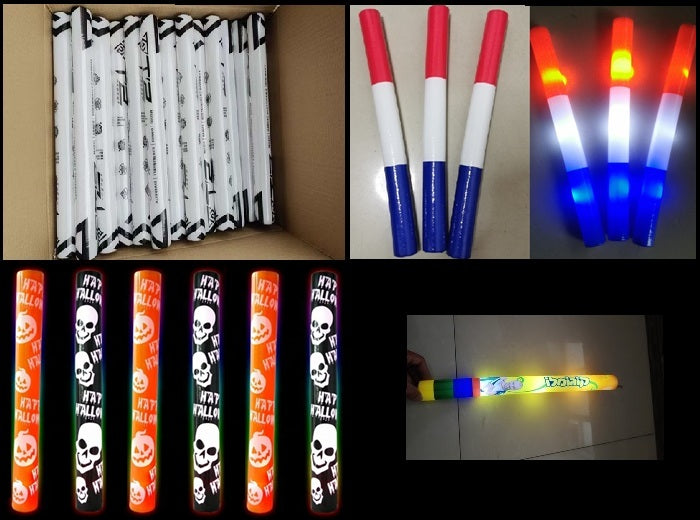 lot de 5000 batons lumineux mousse avec marquage thermoformé