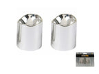 lot de 2 bougies led effet métal argent 4.5x3.5cm