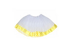 jupe en tulle tutu blanc avec bandeau jaune adulte 60cm