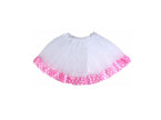 jupe en tulle tutu blanc avec bandeau rose adulte 60cm