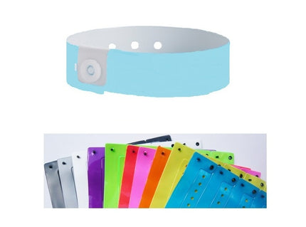 bracelet vinyle brillant sans marquage bleu clair 19mm