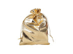 sac cadeau métallisé avec ruban or 7x4.5cm