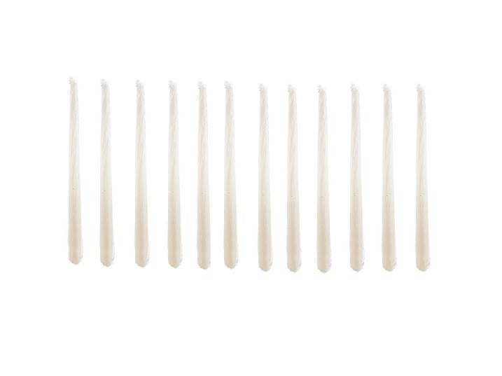 lot de 12 bougies blanches 25cm