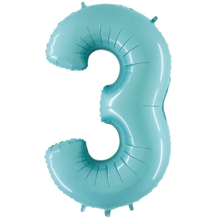 Chiffre 3 Bleu Pastel 26