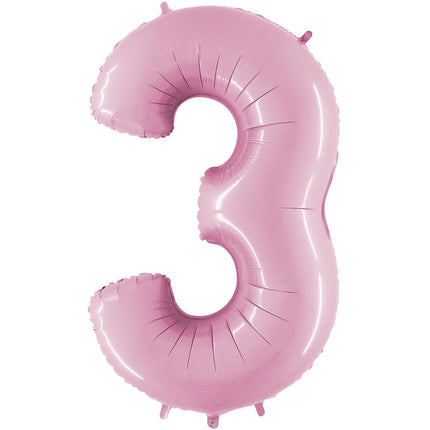 Chiffre 3 Pastel Rose 40