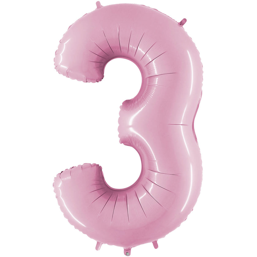 Chiffre 3 Pastel Rose 40