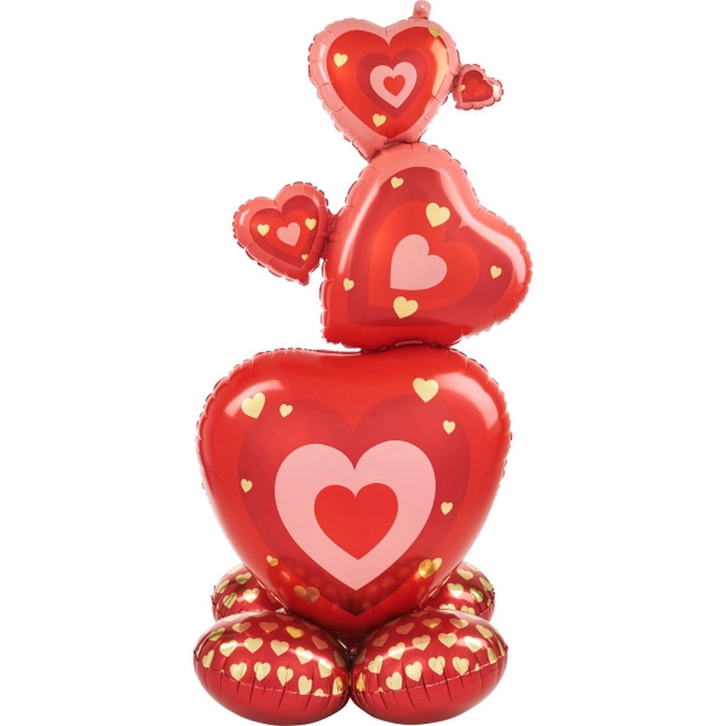 Ballon Aluminium Airloonz Colonne Cœur 54