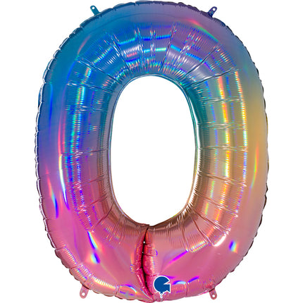 Chiffre 0 Colorful Rainbow 40