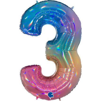 Chiffre 3 Colorful Rainbow 40