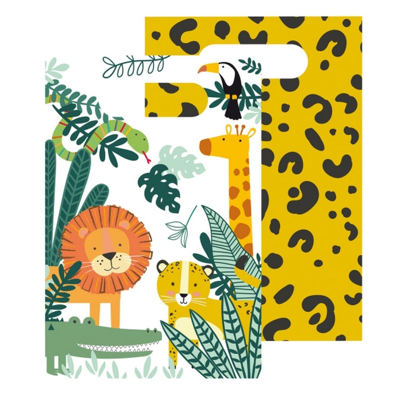 8 Pochettes Papiers Animaux Savane - Amscan