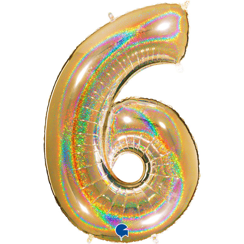 Chiffre 6 Holographic Gold 5 40