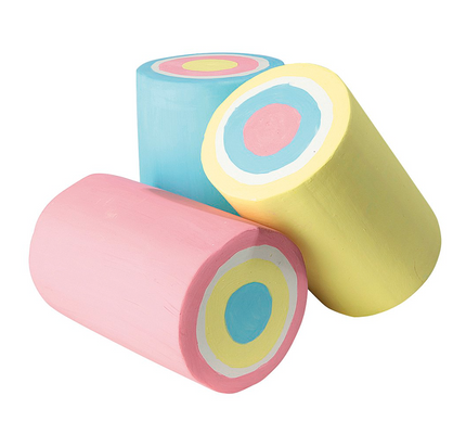 Rouleaux de guimauve factice 16 cm, 3 pces