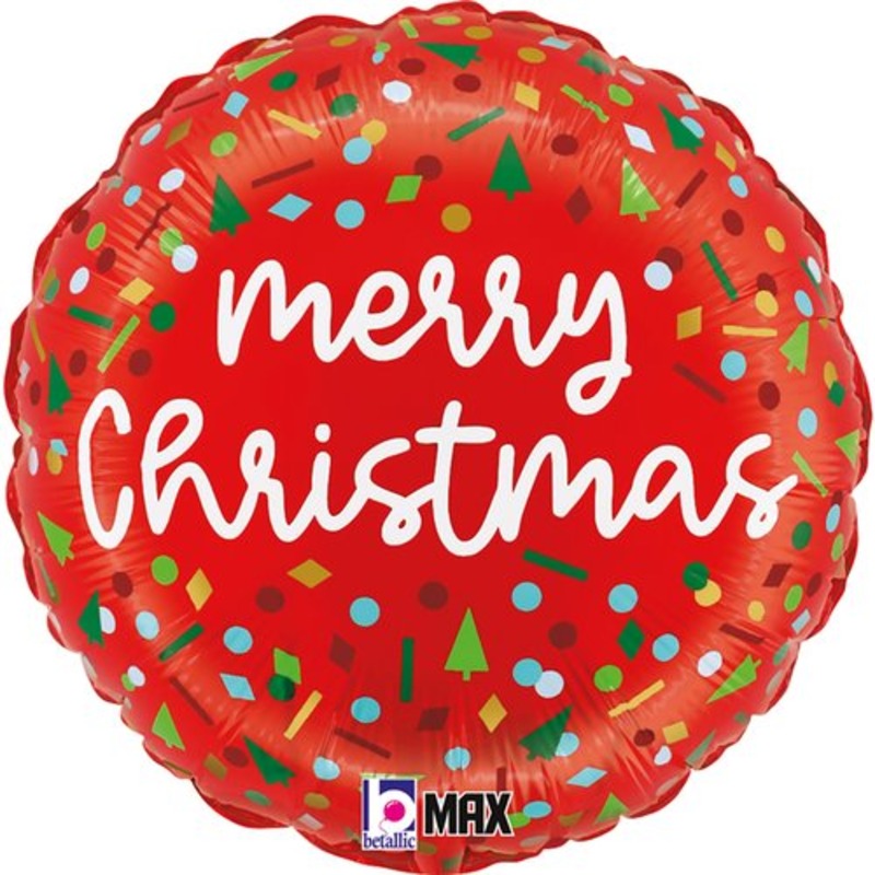 Ballon Aluminium Merry Christmas Confettis 18