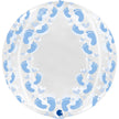 Globe Transparent Imprimé Pied Bleu 19