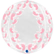 Globe Transparent Imprimé Pied Rose 19