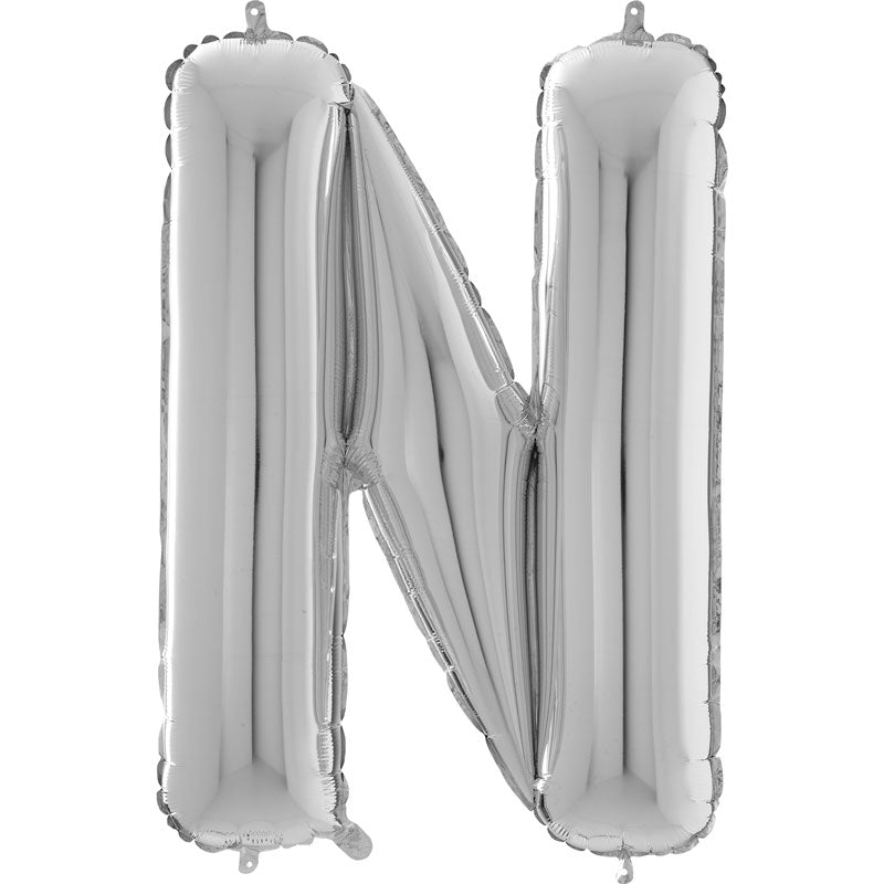 Lettre N Argent 26