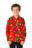Chemise Suitmeister BOYS Christmas Trees Stars Red