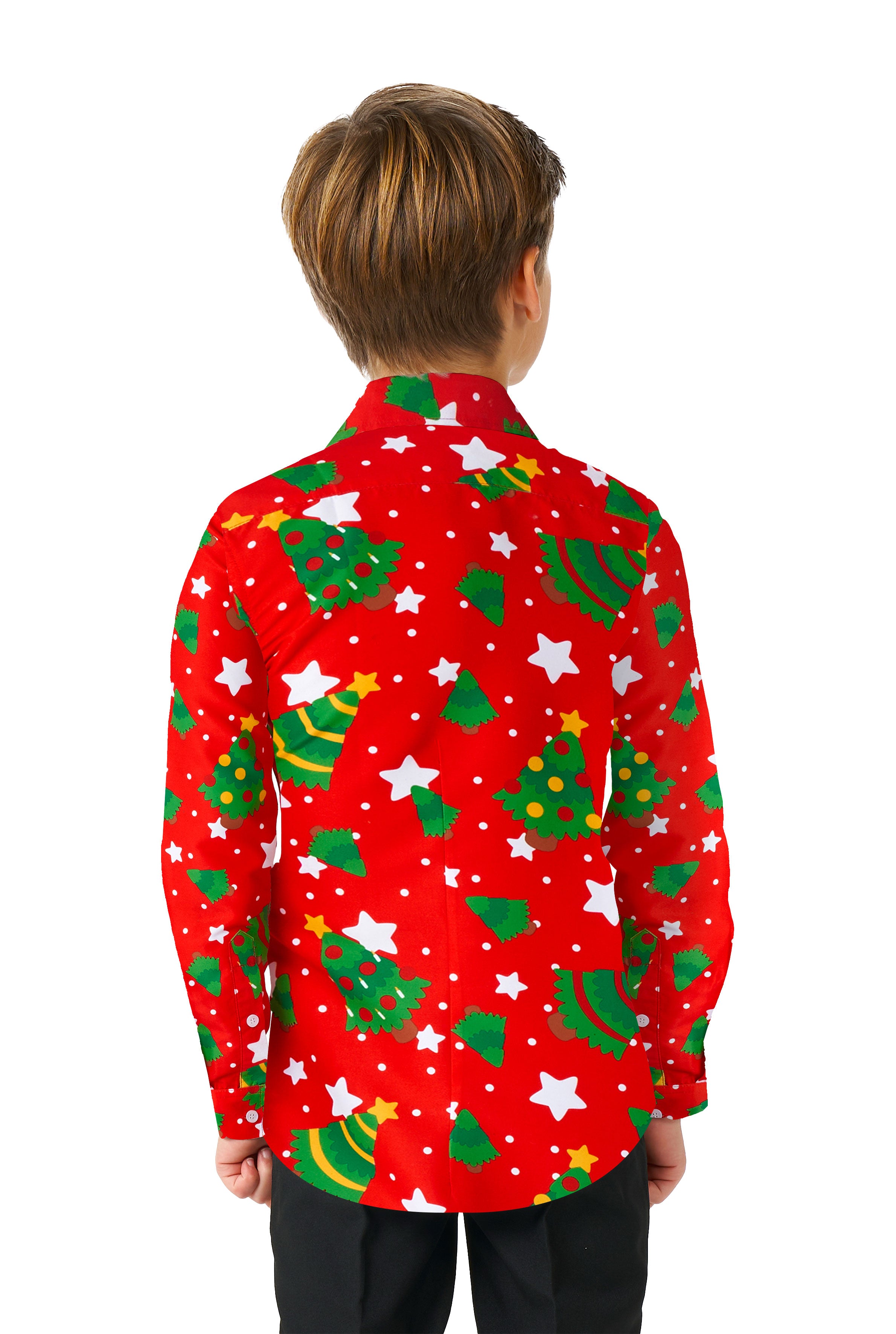 Chemise Suitmeister BOYS Christmas Trees Stars Red