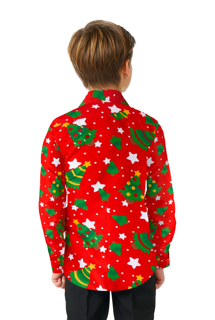 Chemise Suitmeister BOYS Christmas Trees Stars Red