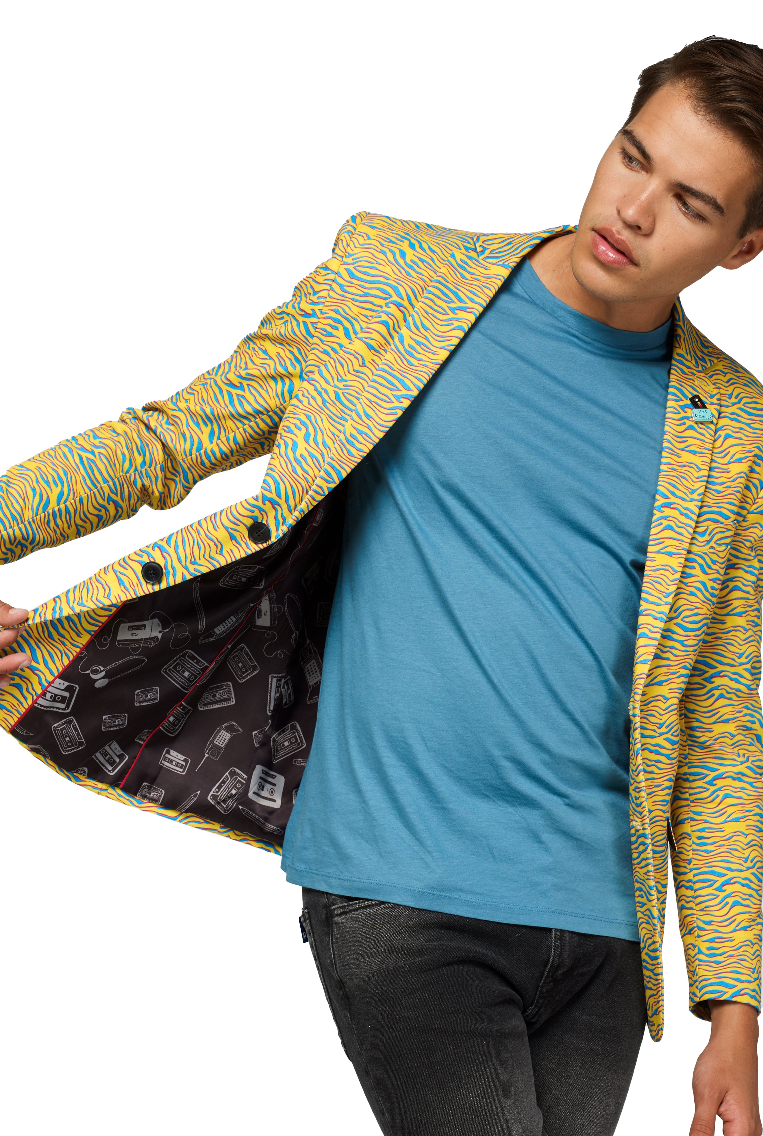 Veste OppoSuits Deluxe Retro - 80's Animal - Electric Yellow