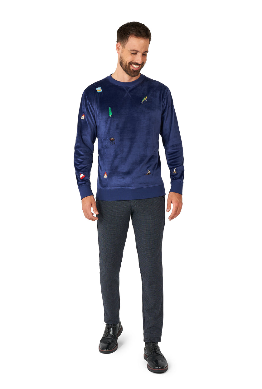 Pull OppoSuits Deluxe Velvet Navy - Xmas Icons