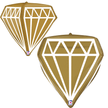 Ballon Aluminium Dimensional Geo Gem 18