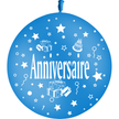 1 Ballon Latex 3' Anniversaire Cadeaux Bleu - PMS