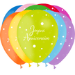 8 Ballons Latex 30cm Anniversaire Confetti - PMS